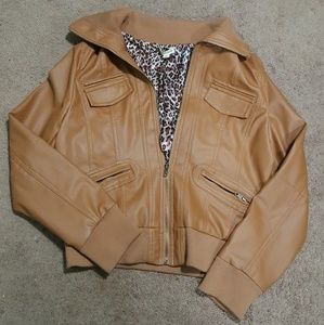 Brown Faux Leather Jacket